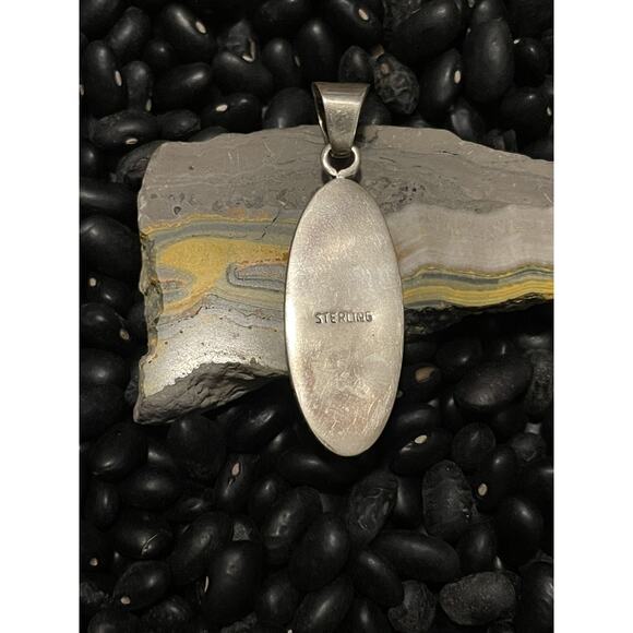 Native Sw Sterling Inlaid Galaxy Pendant Kachina Robot~Onyx Turquoise Lapis - Picture 5 of 6